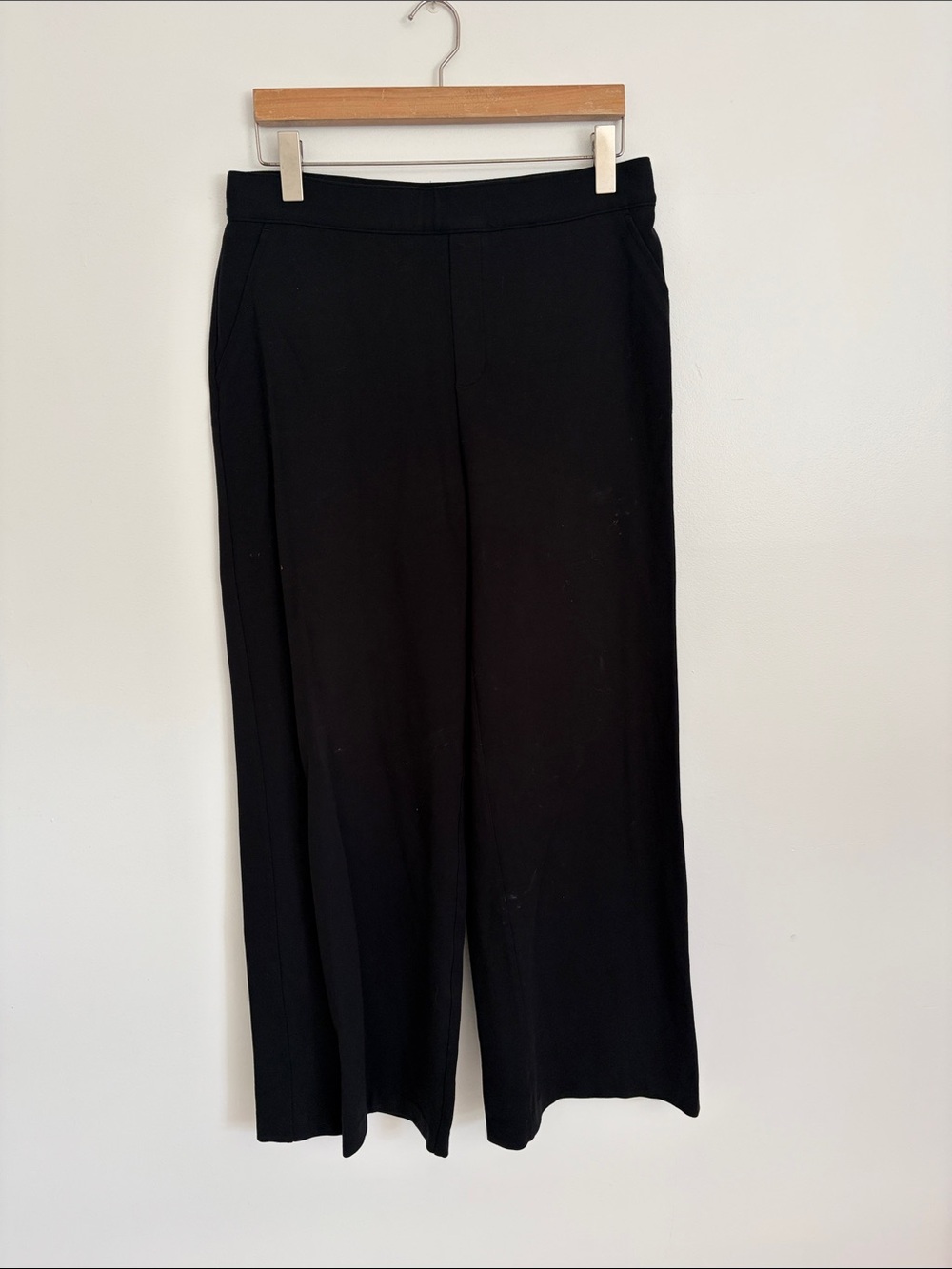 Spanx Women's Black Wide-Leg Pull-On Slack Pants Large